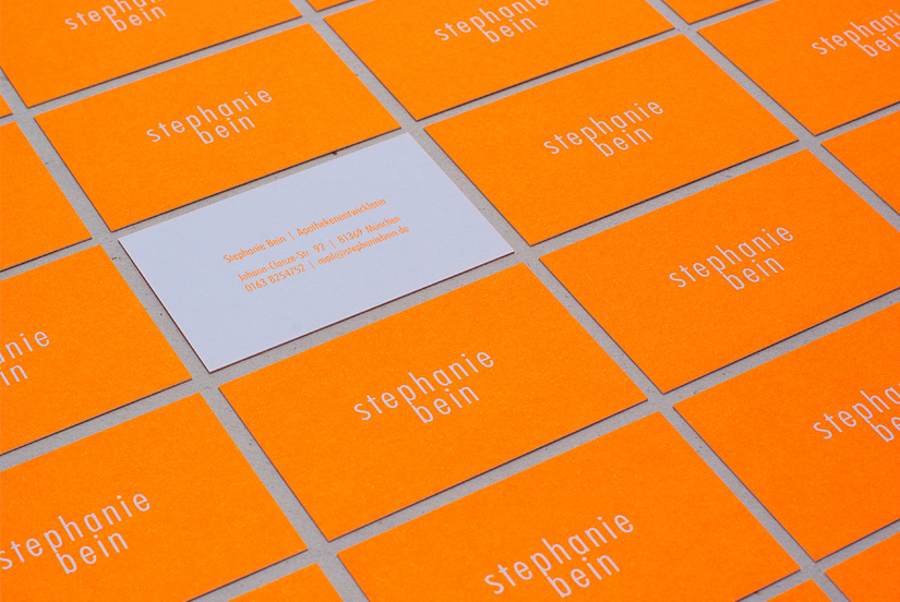 visitenkarten neon-orange (pantone 804)